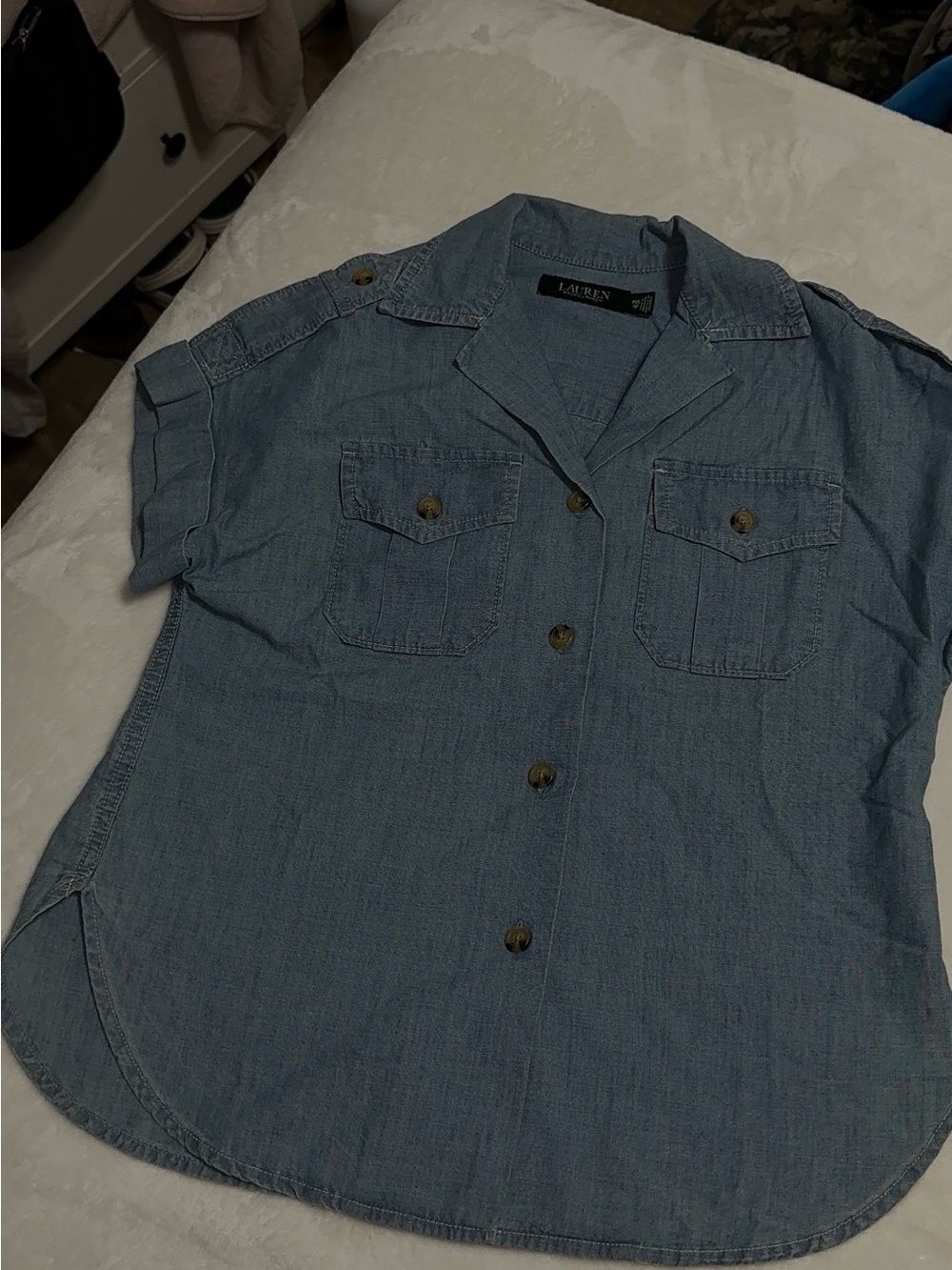 Ralph Lauren Light Blue Short-Sleeve Button-Down Shirt